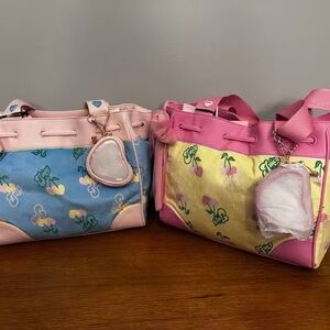 Pink and Blue Floral Women's Bag